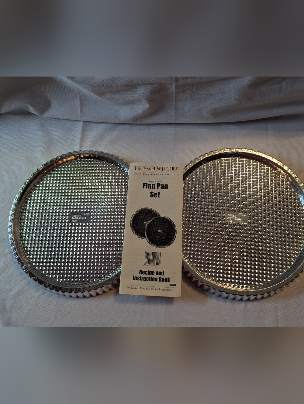 Pampered Chef Flan Pan Set. Set Of 2 Pans Brand New  # 1700